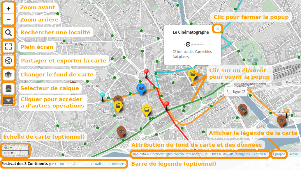 Composants d'une carte uMap